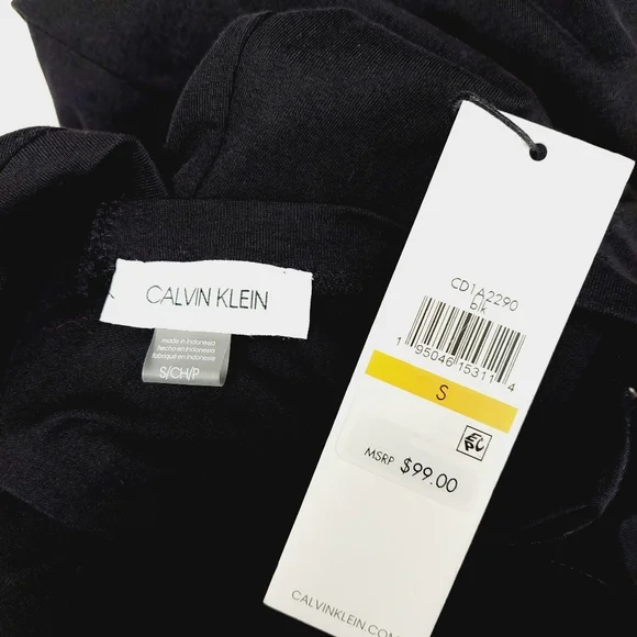 New Calvin Klein Designer Logo W/Drawstring Black Jumpsuit Romper P5446 - Picture 5 of 6